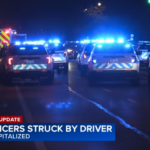 teen runs down five cops